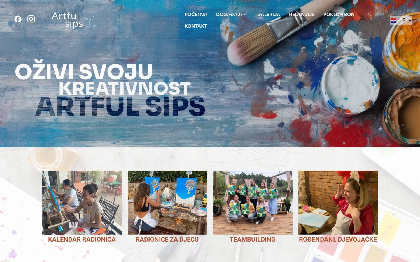 Artful Sips brend i web prisutnost